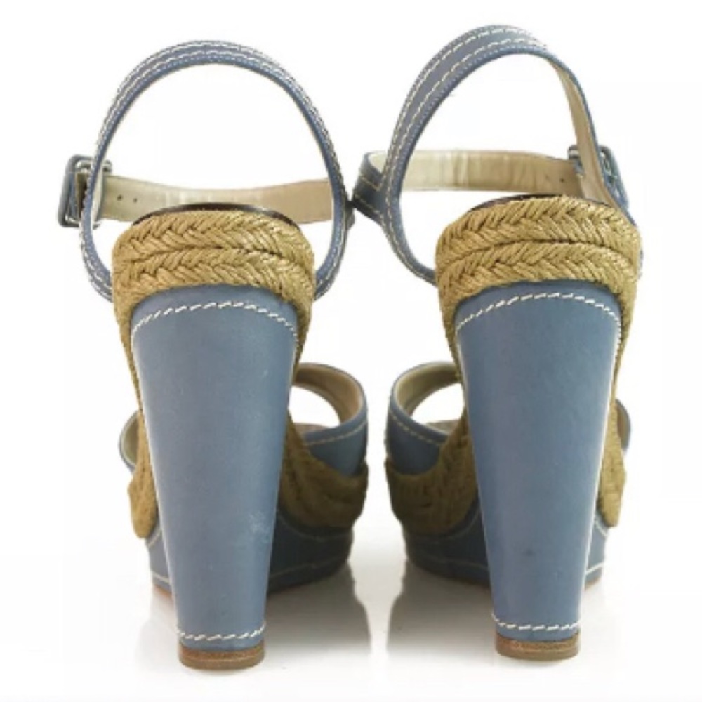 👠SOLD👠 Louboutin Blue wedge platform sandals - Picture 5 of 8